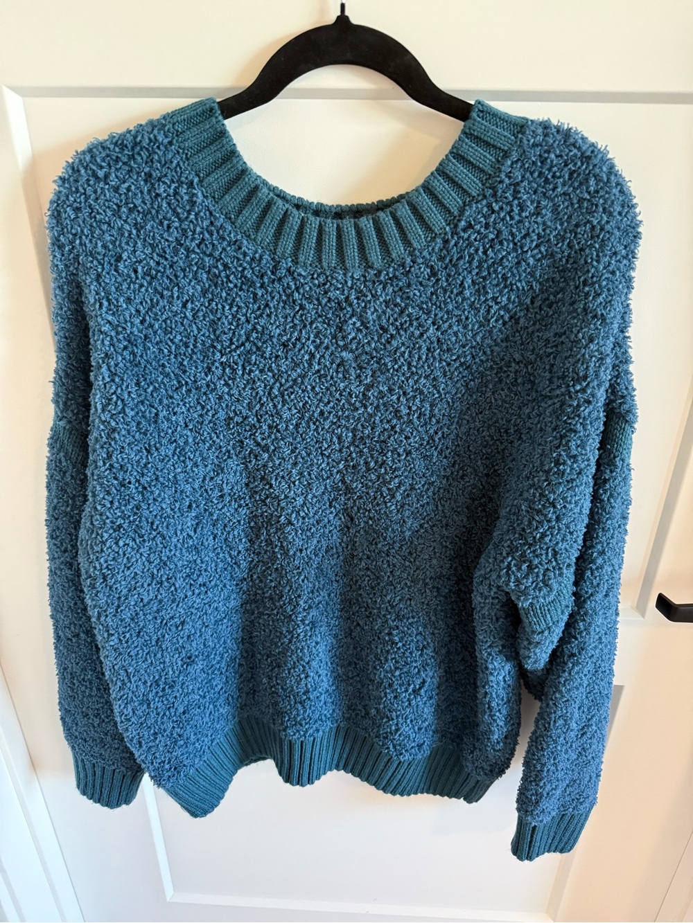 Pilcro Anthropologie Blue Boucle Textured Crewneck Sweater Small
